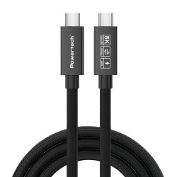 POPERTECH καλώδιο USB-C PTR-0165, USB4, 240W, 40Gbps, 8K/60Hz, 1m, μαύρο