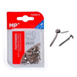 MPMδιχαλωτοί συνδετήρες PA352-3, μεταλλικοί, 25mm, ασημί, 25τμχ