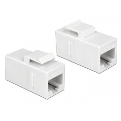 DEDOCK Keystone module RJ45 86379, θηλυκό σε θηλυκό, Cat 6 UTP, λευκό