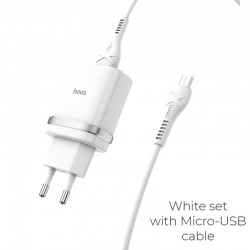 HOHO C12Q SMART QC3.0 CHARHER ΜΕ ΚΑΛΩΔΙΟ MICRO USB ΛΕΥΚΟ