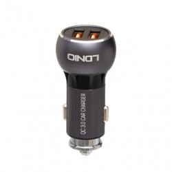 LDLIO C503Q ΦΟΡΤΙΣΤΗΣ ΑΥΤΟΚΙΝΗΤΟΥ QC3.0, 2 PORTS + 1M LIGHTNING CABLE