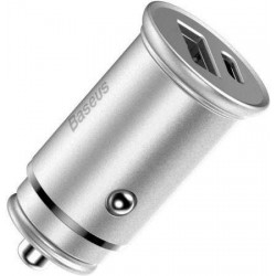 BABEUS CIRCULAR METAL, ΦΟΡΤΙΣΤΗΣ ΑΥΤΟΚΙΝΗΤΟΥ ΓΡΗΓΟΡΗΣ ΦΟΡΤΙΣΗΣ, 2 ΘΥΡΕΣ, 30W, ΑΣΗΜΙ