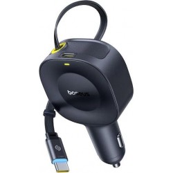 BABEUS PRIMETRIP VR2, ΦΟΡΤΙΣΤΗΣ ΑΥΤΟΚΙΝΗΤΟΥ, 1 ΘΥΡΑ, ΜΕ ΑΝΑΔΙΠΛΟΥΜΕΝΟ ΚΑΛΩΔΙΟ TYPE-C, 30W, ΜΑΥΡΟ