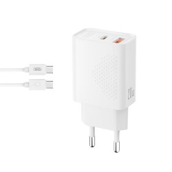 XOXΦΟΡΤΙΣΤΗΣ ΓΡΗΓΟΡΗΣ ΦΟΡΤΙΣΗΣ L161, 20W, ΜΕ ΚΑΛΩΔΙΟ TYPE-C, 2 ΘΥΡΕΣ