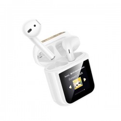 HOHO EW86 CAT BLUETOOTH HEADSET, TWS, TOUCHSCREEN, ΛΕΥΚΑ
