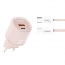 XOXL144 ΦΟΡΤΙΣΤΗΣ 20W, 2 ΘΥΡΕΣ, ΜΕ ΚΑΛΩΔΙΟ TYPE-C, ΡΟΖ