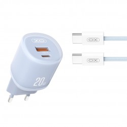 XOXL144 ΦΟΡΤΙΣΤΗΣ 20W, 2 ΘΥΡΕΣ, ΜΕ ΚΑΛΩΔΙΟ TYPE-C, ΜΠΛΕ