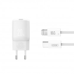 XOXL143 ΦΟΡΤΙΣΤΗΣ PD20W, 1 ΘΥΡΑ TYPE-C, ΜΕ ΚΑΛΩΔΙΟ LIGHTNING, ΛΕΥΚΟΣ