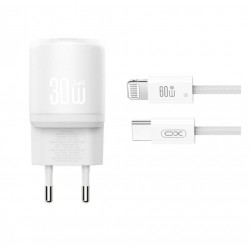 XOXL150 ΦΟΡΤΙΣΤΗΣ 30W 1 ΘΥΡΑ TYPE-C, ΜΕ ΚΑΛΩΔΙΟ LIGHTNING, ΛΕΥΚΟΣ