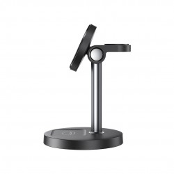 XOXCX038 DESKTOP HOLDER 15W ΑΣΥΡΜΑΤΟΣ ΦΟΡΤΙΣΤΗΣ 3-IN-1, ΜΑΥΡΟΣ