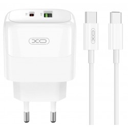 XOXL137 ΦΟΡΤΙΣΤΗΣ PD20W/QC18W, 1 ΘΥΡΑ USB + 1 ΘΥΡΑ PD, ΜΕ ΚΑΛΩΔΙΟ TYPE-C, ΛΕΥΚΟ