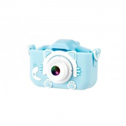 XOXXJ01 ΠΑΙΔΙΚΗ ΨΗΦΙΑΚΗ ΦΩΤΟΓΡΑΦΙΚΗ ΜΗΧΑΝΗ ΔΙΠΛΟΥ ΦΑΚΟΥ 40MP, ΜΕ ΠΑΙΔΙΚΗ ΘΗΚΗ ΣΙΛΙΚΟΝΗΣ, ΜΠΛΕ