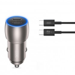 XOXCC51 ΦΟΡΤΙΣΤΗΣ ΑΥΤΟΚΙΝΗΤΟΥ PD 40W, ΜΕ ΚΑΛΩΔΙΟ TYPE-C, 2 ΘΥΡΕΣ TYPE-C , ΜΕΤΑΛΛΙΚΟΣ