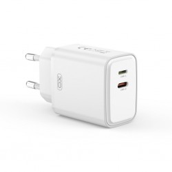 XOXL145 ΦΟΡΤΙΣΤΗΣ ΜΕ ΚΑΛΩΔΙΟ LIGHTNING, PD 20W USB-C + LIGHTNING , 2 ΘΥΡΕΣ, ΛΕΥΚΟΣ