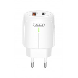 XOXL114 ΦΟΡΤΙΣΤΗΣ PD20W/QC18W, ΜΕ ΚΑΛΩΔΙΟ LIGHTNING, 1 ΘΥΡΑ USB + 1 ΘΥΡΑ PD, ΛΕΥΚΟΣ