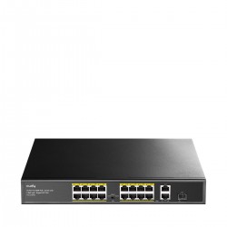 CUCY FS1018PS1 16-PORT 10/100M POE+ SWITCH + 2 UPLINK GIGABIT + 1 SFP PORT, 200W