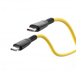 XOXNB-Q246B SULUO SERIES ΚΑΛΩΔΙΟ ΦΟΡΤΙΣΗΣ ΣΙΛΙΚΟΝΗΣ PD TYPE-C ΣΕ TYPE-C, 1m, 60W, ΚΙΤΡΙΝΟ