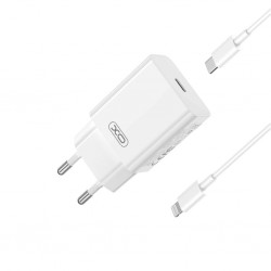 XOXL126 ΦΟΡΤΙΣΤΗΣ PD20W, 1 ΘΥΡΑ, ΜΕ ΚΑΛΩΔΙΟ TYPE-C ΣΕ LIGHTNING, ΛΕΥΚΟ