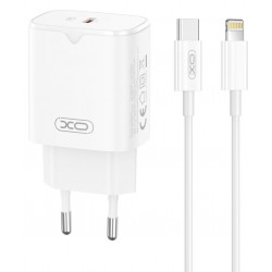 XOXL131 ΦΟΡΤΙΣΤΗΣ PD30W, 1 ΘΥΡΑ, ΜΕ ΚΑΛΩΔΙΟ TYPE-C ΣΕ LIGHTNING, ΛΕΥΚΟ
