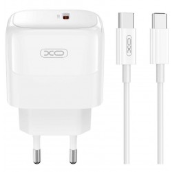 XOXL136 ΦΟΡΤΙΣΤΗΣ PD20W, 1 ΘΥΡΑ, ΜΕ ΚΑΛΩΔΙΟ TYPE-C ΣΕ TYPE-C, ΛΕΥΚΟ