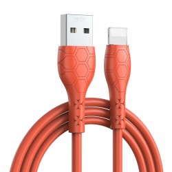 XOXNB240 ΚΑΛΩΔΙΟ ΦΟΡΤΙΣΗΣ FOOTBALL LIGHTNING 2.4A SOFT RUBBER, ΠΟΡΤΟΚΑΛΙ