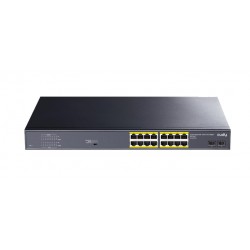 CUCY GS1020PS2 16 PORT + 2 GIGABIT SFP POE+ SWITCH, 200W