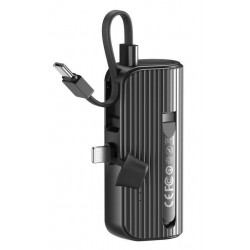 XOXPR220 POWERBANK ΤΣΕΠΗΣ ΜΕ ΒΙΣΜΑ LIGHTNING ΓΙΑ IPHONE KAI ΚΑΛΩΔΙΟ TYPE-C, 5000MAH