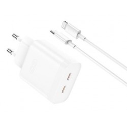 XOXL105 ΦΟΡΤΙΣΤΗΣ, 35W, 2 ΘΥΡΕΣ PD, ΜΕ ΚΑΛΩΔΙΟ LIGHTNING, ΛΕΥΚΟΣ (NB-Q189A)