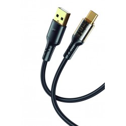 XOXNB229 ΚΑΛΩΔΙΟ ΦΟΡΤΙΣΗΣ TYPE-C, ΔΙΑΦΑΝΟ ΒΥΣΜΑ, ΜΑΥΡΟ