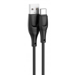 XOXNB238 ZEUS ΚΑΛΩΔΙΟ ΦΟΡΤΙΣΗΣ ΣΙΛΙΚΟΝΗΣ TYPE-C, ΜΑΥΡΟ, 1Μ