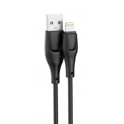 XOXNB238 ZEUS ΚΑΛΩΔΙΟ ΦΟΡΤΙΣΗΣ ΣΙΛΙΚΟΝΗΣ LIGHTNING, ΜΑΥΡΟ, 1Μ