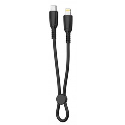 XOXNB-Q248A ΚΑΛΩΔΙΟ ΦΟΡΤΙΣΗΣ SALUO SERIES SILICONE PD ΣΕ LIGHTNING, 27W, 25cm, ΜΑΥΡΟ