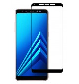 POPERTECH Tempered Glass 5D Full Glue &gamma;&iota;&alpha; Samsung A8 Plus 2018, Black