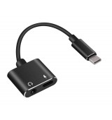 POPERTECH &alpha;&nu;&tau;ά&pi;&tau;&omicron;&rho;&alpha;&sigmaf; USB-C &sigma;&epsilon; USB-C & 3.5mm &theta;&eta;&lambda;&upsilon;&kappa;ό CAB-UC031, &mu;&alpha;ύ&rho;&omicron;&sigmaf;