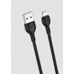 XOXNB200 ΚΑΛΩΔΙΟ ΦΟΡΤΙΣΗΣ 2.1A LIGHTNING, ΜΑΥΡΟ, 1m