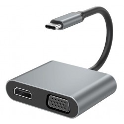 XOXHUB001 4 IN 1 TYPEC TO HDMI/VGA/USB3.0/PD CHARGING