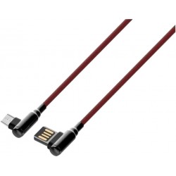 LDLIO ΚΑΛΩΔΙΟ ΦΟΡΤΙΣΗΣ LC421 ΓΩΝΙΑΚΟ ΒΙΣΜΑ MICRO USB, ΚΟΚΚΙΝΟ