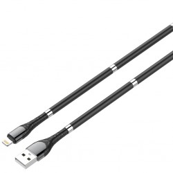 LDLIO ΚΑΛΩΔΙΟ ΦΟΡΤΙΣΗΣ LS511 ΜΕ ΜΑΓΝΗΤΕΣ, LIGHTNING, ΜΑΥΡΟ