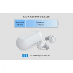JAJEES BNA2 TRUE WIRELESS EARBUDS WHITE