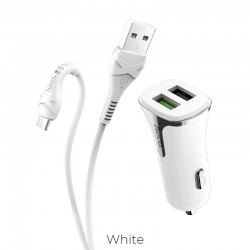 HOHO Z31 Universe ΦΟΡΤΙΣΤΗΣ ΑΥΤΟΚΙΝΗΤΟΥ QC3.0 ΜΕ 2ΘΥΡΕΣ, ΚΑΛΩΔΙΟ Micro ΛΕΥΚΟ