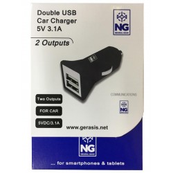 NGNΦΟΡΤΙΣΤΗΣ ΑΥΤΟΚΙΝΗΤΟΥ 2USB 5V 3.1A ΜΑΥΡΟ