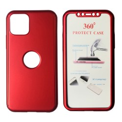 POPERTECH Θήκη Body 360° με Tempered Glass για iPhone 11 Pro, κόκκινη