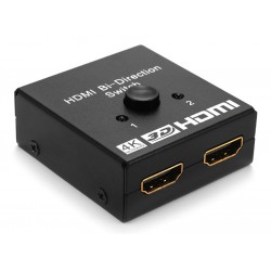 POPERTECH HDMI switch CAB-H112, 2 σε 1, 4K, bidirectional, μαύρο