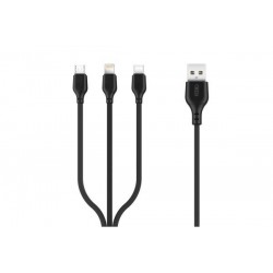 XOXNB103 ΚΑΛΩΔΙΟ 2.0A 3 IN 1, ΜΑΥΡΟ