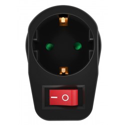 POPERTECH αντάπτορας ρεύματος PT-810, 1x schuko, 16A, μαύρος