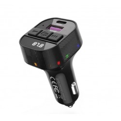 XOXBCC17 FM TRANSMITER ΚΑΙ ΦΟΡΤΙΣΤΗΣ ΑΥΤΟΚΙΝΗΤΟΥ, PD30W, 2 ΘΥΡΕΣ, ΜΑΥΡΟΣ