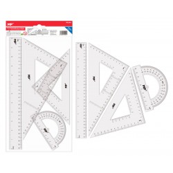 MPMσετ χάρακες PA144, διάφανο πλαστικό, 4 τμχ