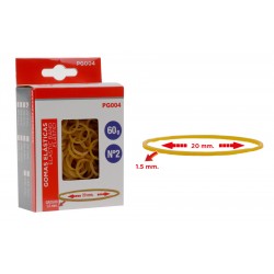 MPMλαστιχάκια συσκευασίας PG004 σε κουτί, No2, 1.5x20mm, 60g