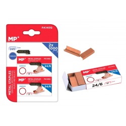 MPMανταλλακτικά συρραπτικού 24/6 PA140Q, copper plated, 2x 1000τμχ