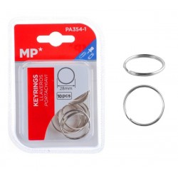 MPMμεταλλικοί κρίκοι κλειδιών PA354-1, 28mm, 10τμχ